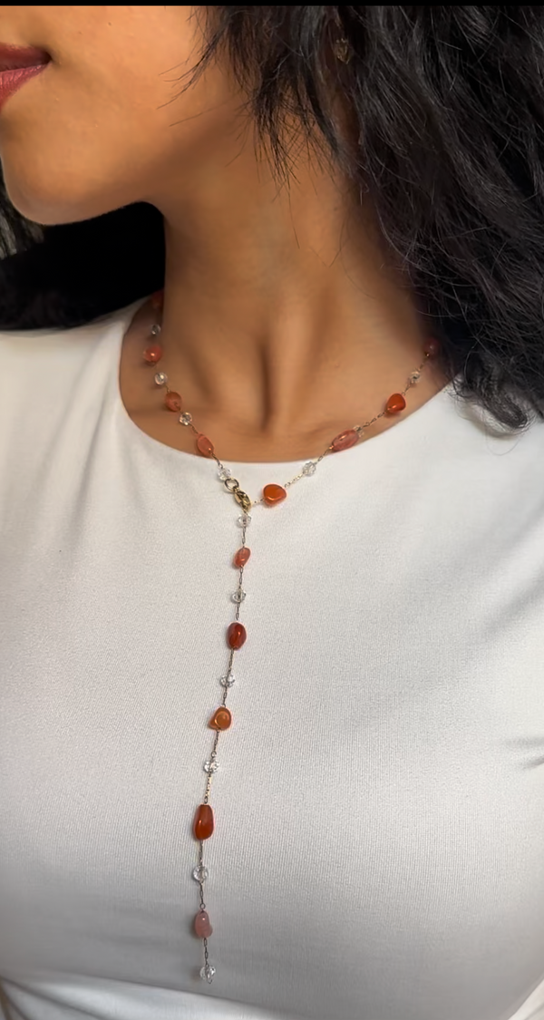 Orange gemstone drop